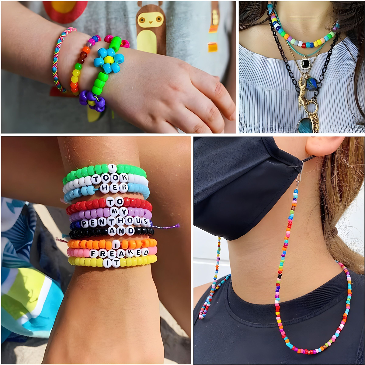 500pcs Pony Candy Colorful Pla - Jewelry Making Business reseña y precio