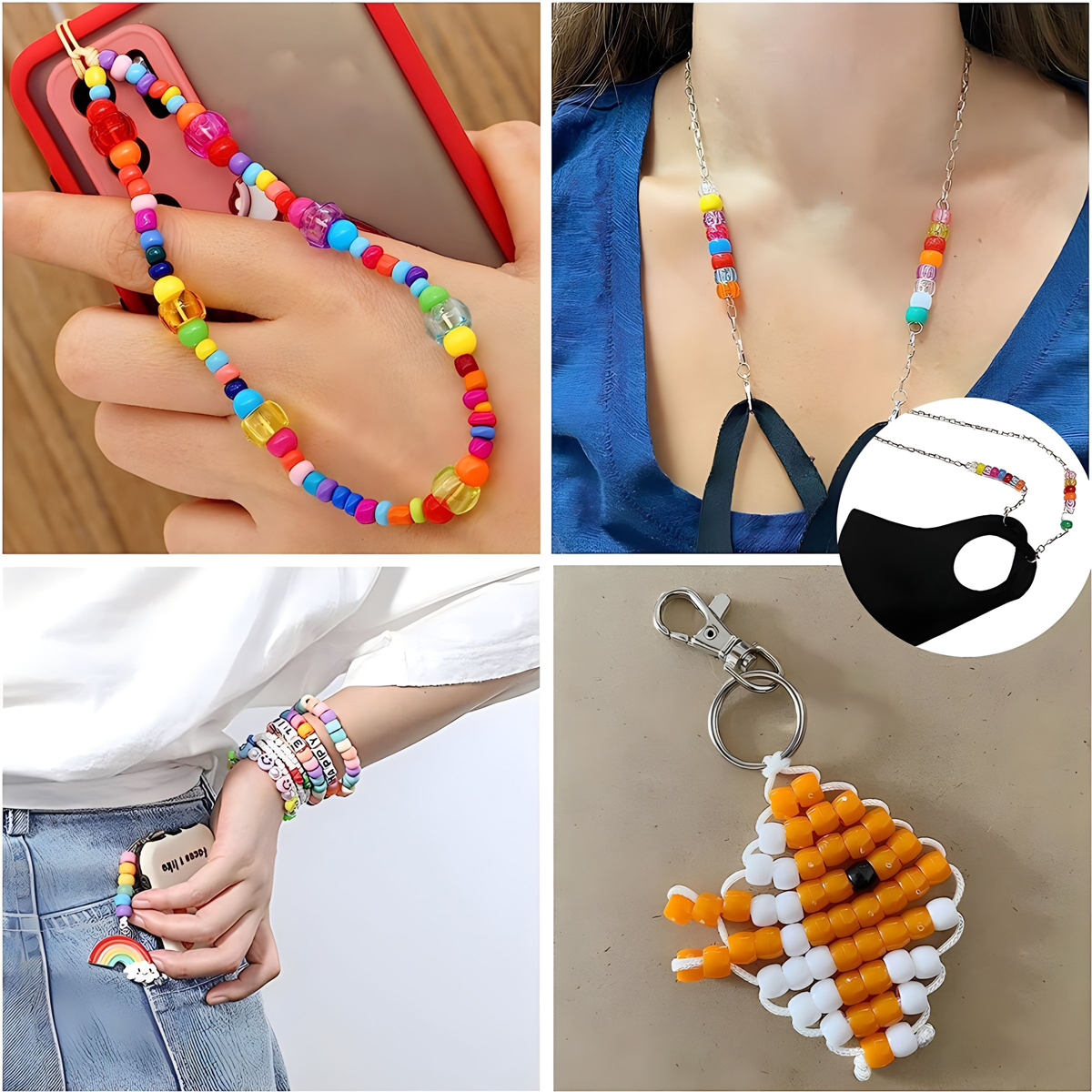 500pcs Pony Candy Colorful Pla - Jewelry Making Business reseña y precio