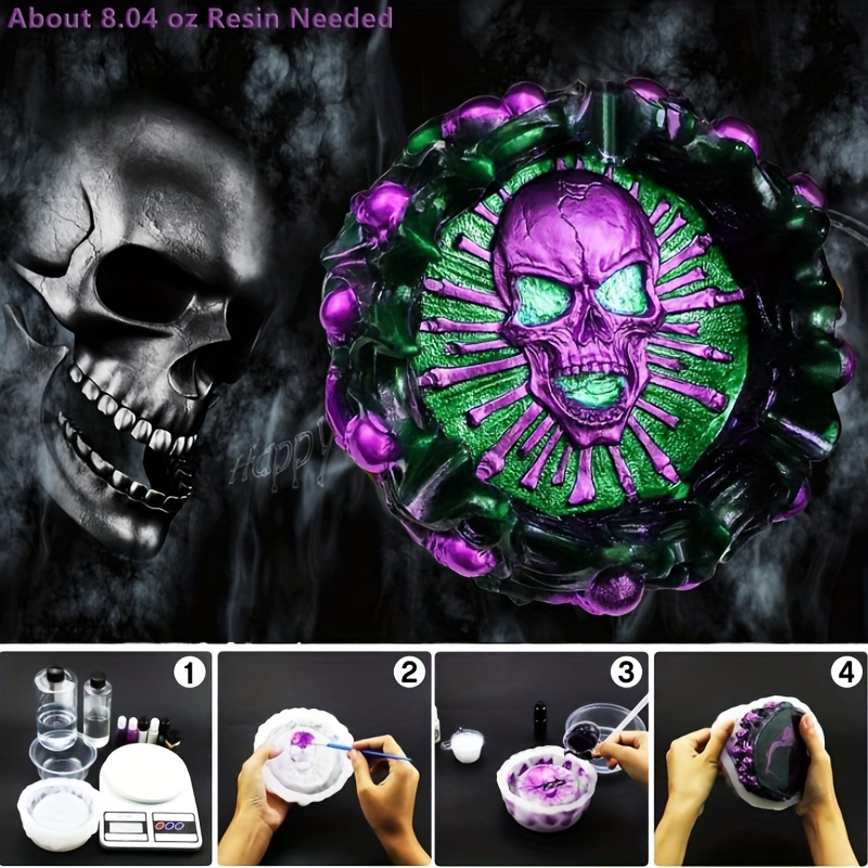 Ashtray mold, skull DIY craft  - Resin Mold Jewelry reseña y precio