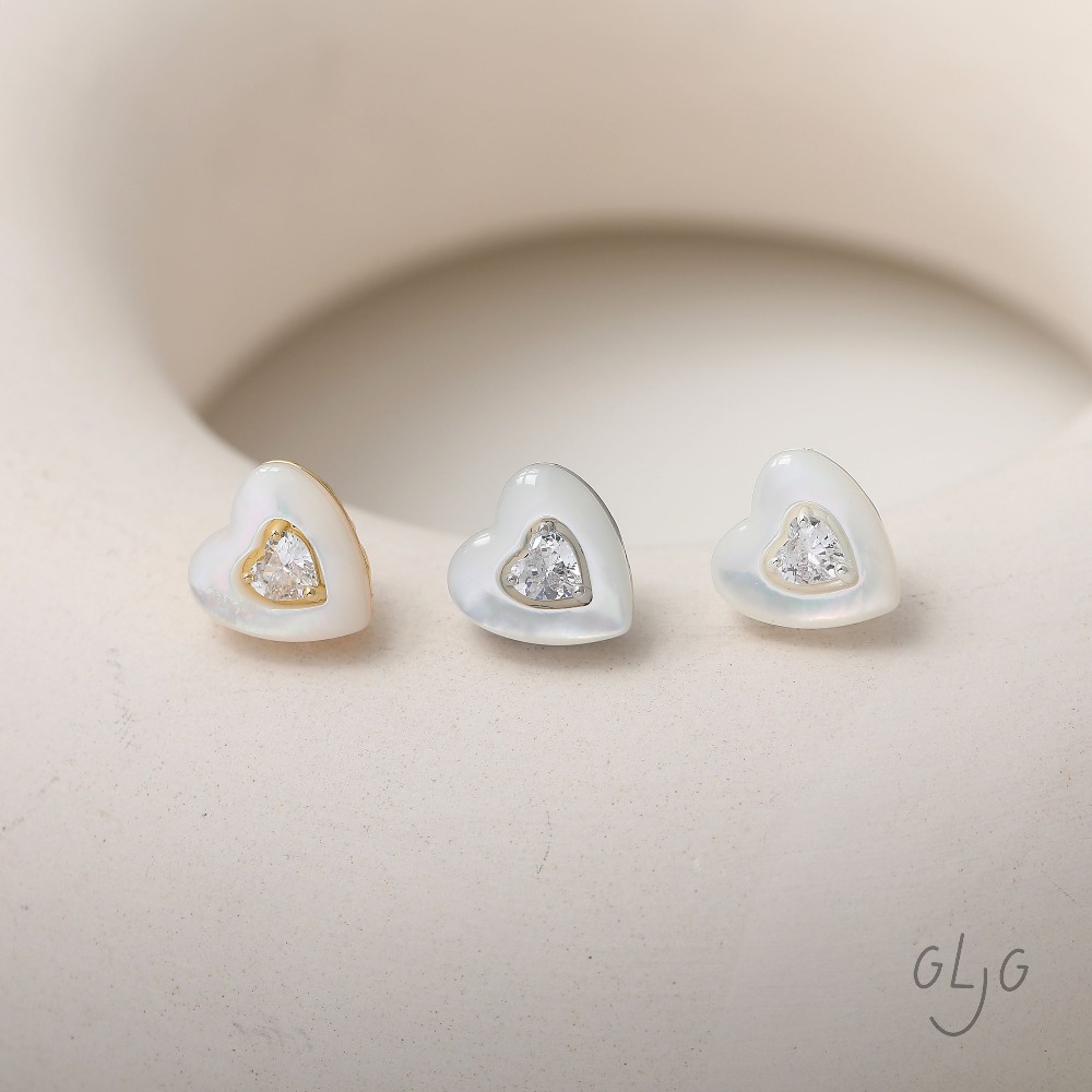 2PCS Dainty Heart Shell Ear St - Jewelry Making Earring Supplies reseña y precio