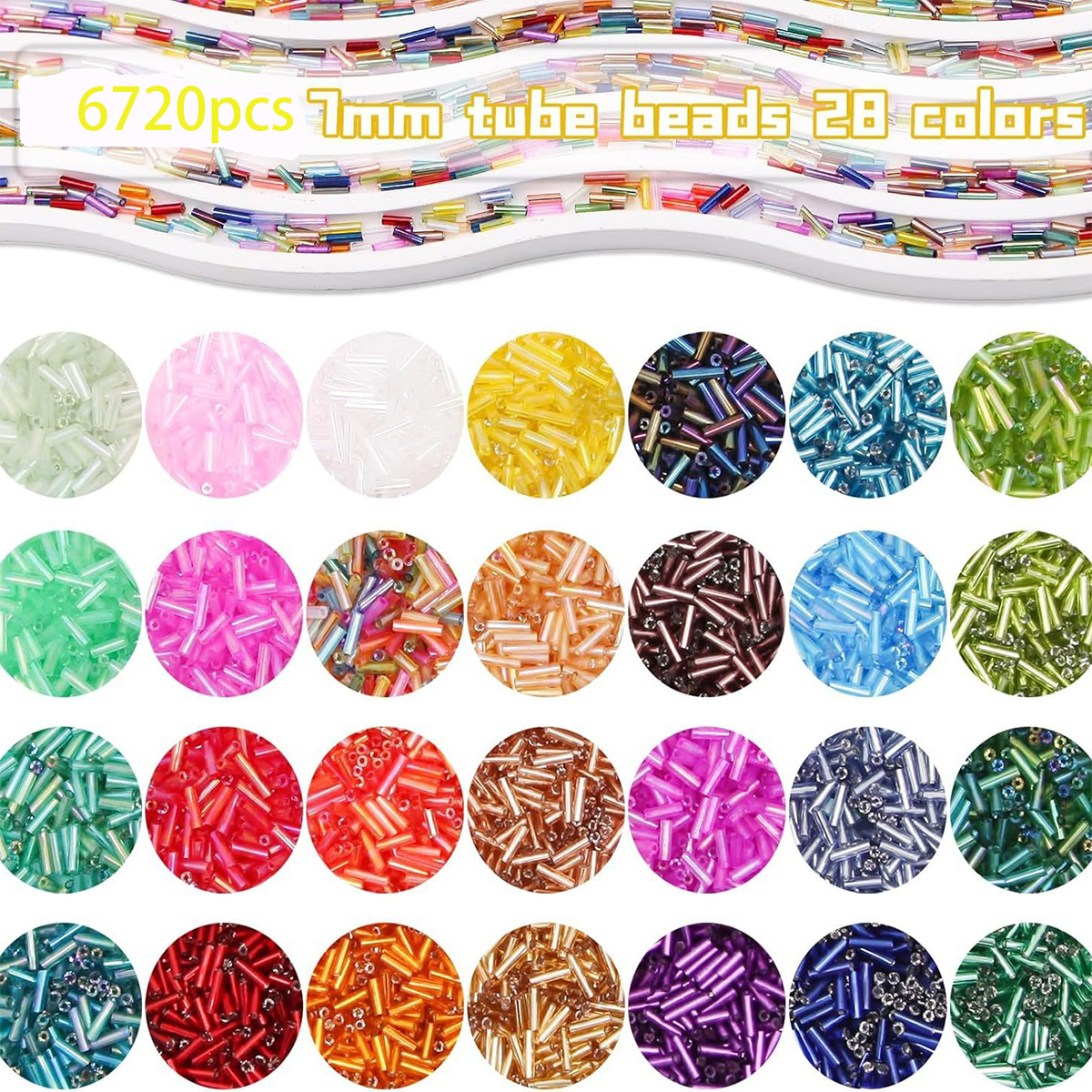 About 6720Pcs/Box 7mm 28 Color - Jewelry Making Tutorial reseña y precio