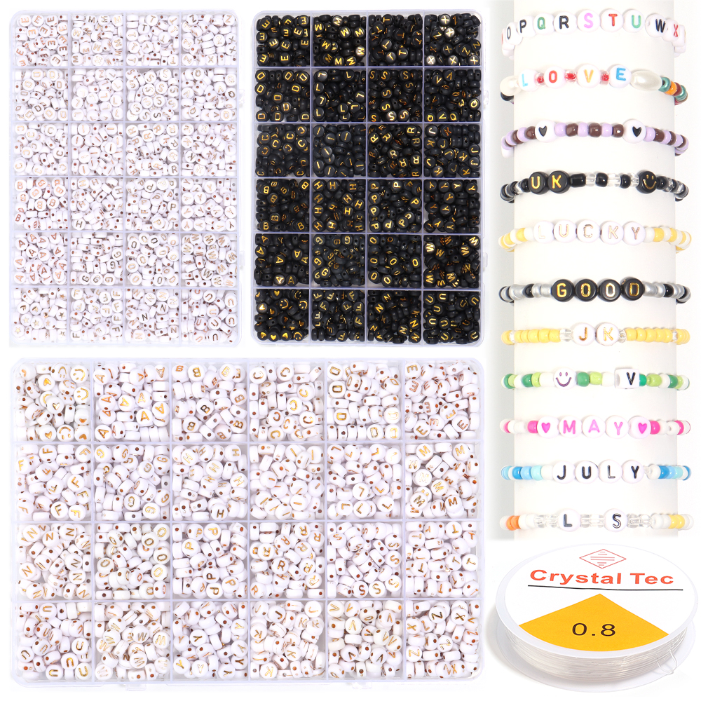 1200pcs/box Acrylic Letter Bea - Jewelry Making Tutorial reseña y precio