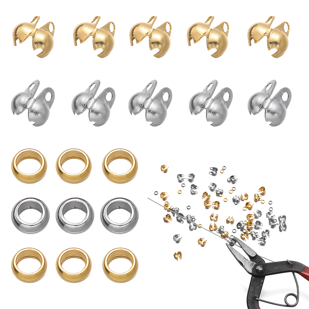 1Set Stainless Steel Crimp Bea - Jewelry Making Earring Supplies reseña y precio