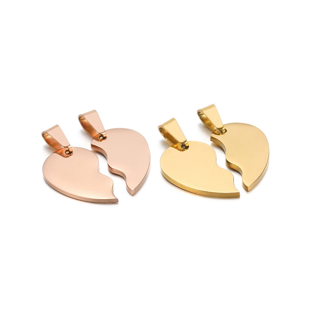 2Pcs/set Stainless Steel Gold  - Jewelry Making For Couples reseña y precio