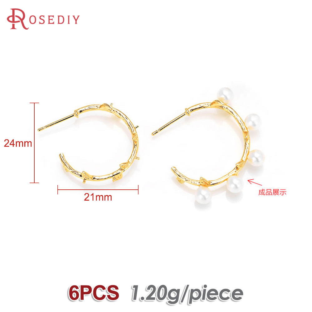 6PCS 18K Gold Color Brass with - Jewelry Making Earrings reseña y precio