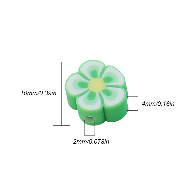 100pcs 10mm Mixed Flowers Poly - Jewelry Making Business reseña y precio