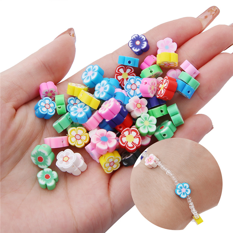 100pcs 10mm Mixed Flowers Poly - Jewelry Making Business reseña y precio