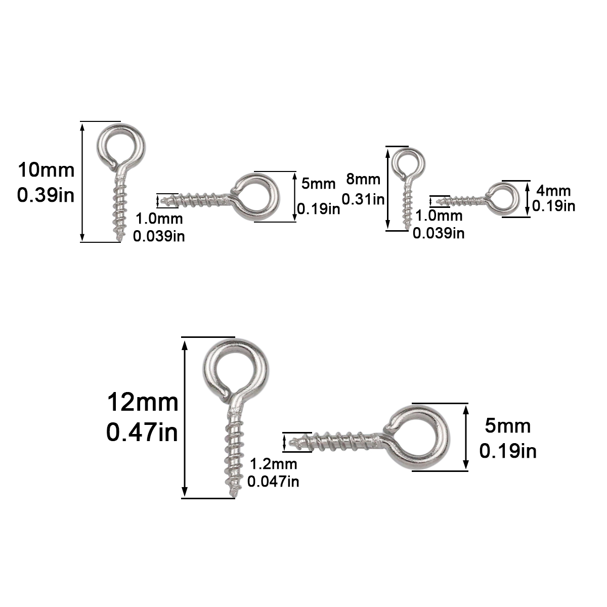 100pcs 4x8/5x10/5x12mm Stainle - Jewelry Making Rivets reseña y precio
