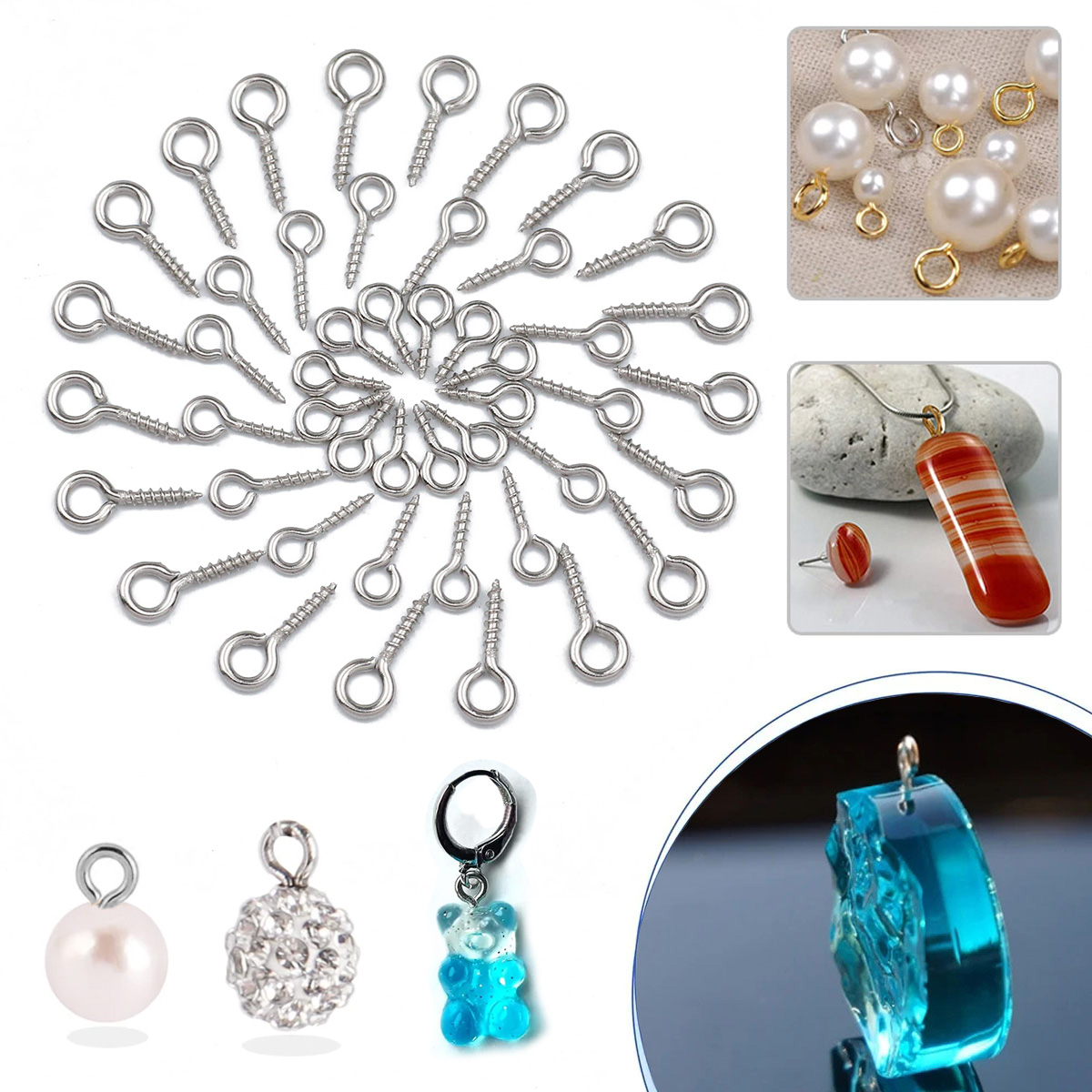 100pcs 4x8/5x10/5x12mm Stainle - Jewelry Making Rivets reseña y precio