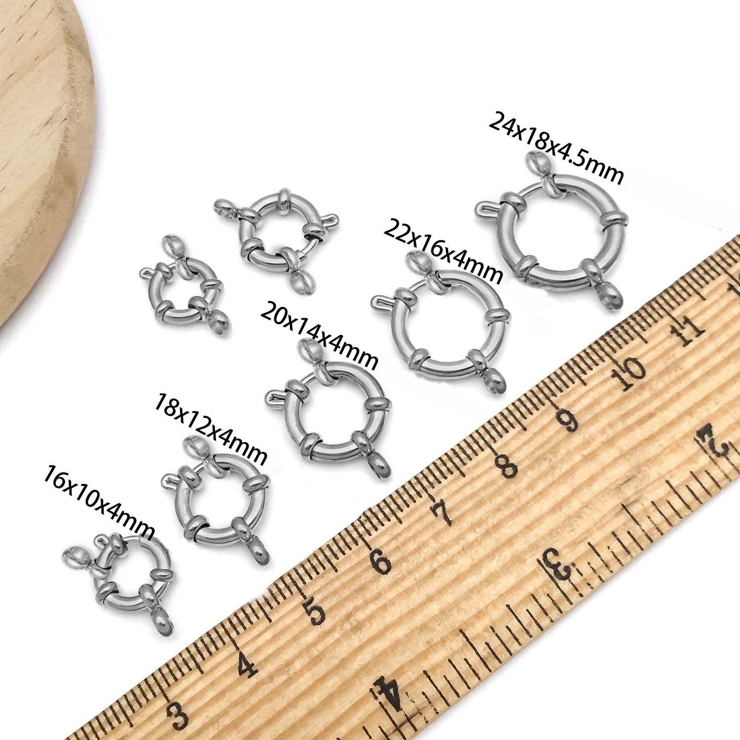 2pcs Stainless Steel Round Cla - Jewelry Making Factory reseña y precio