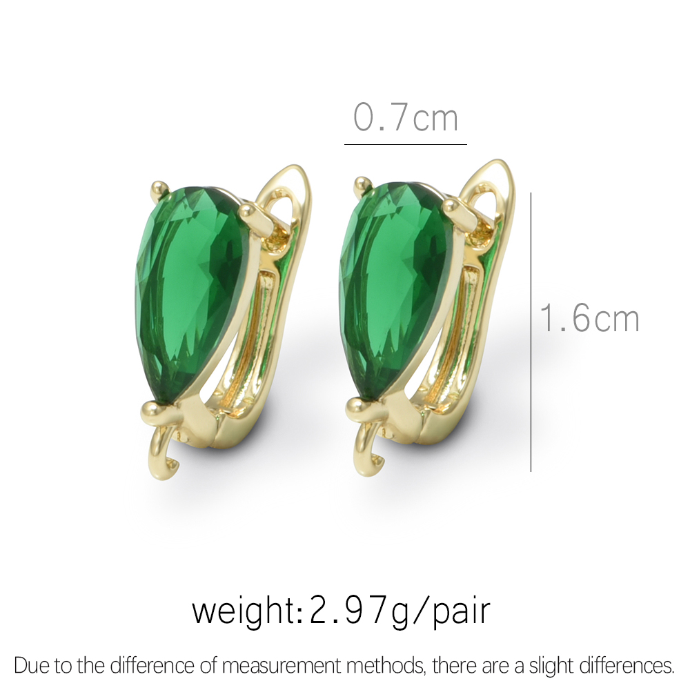 1 Pair Brass Green /Blue Cryst - Jewelry Making Earrings reseña y precio