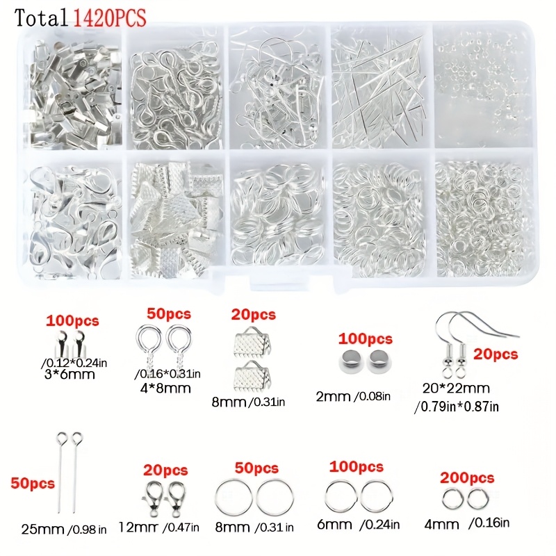 1420pcs 1box Jewelry Findings  - Jewelry Making Earring Supplies reseña y precio