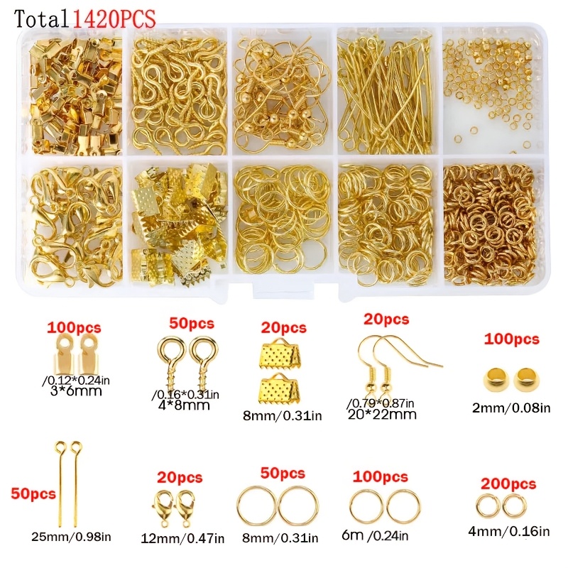 1420pcs 1box Jewelry Findings  - Jewelry Making Earring Supplies reseña y precio