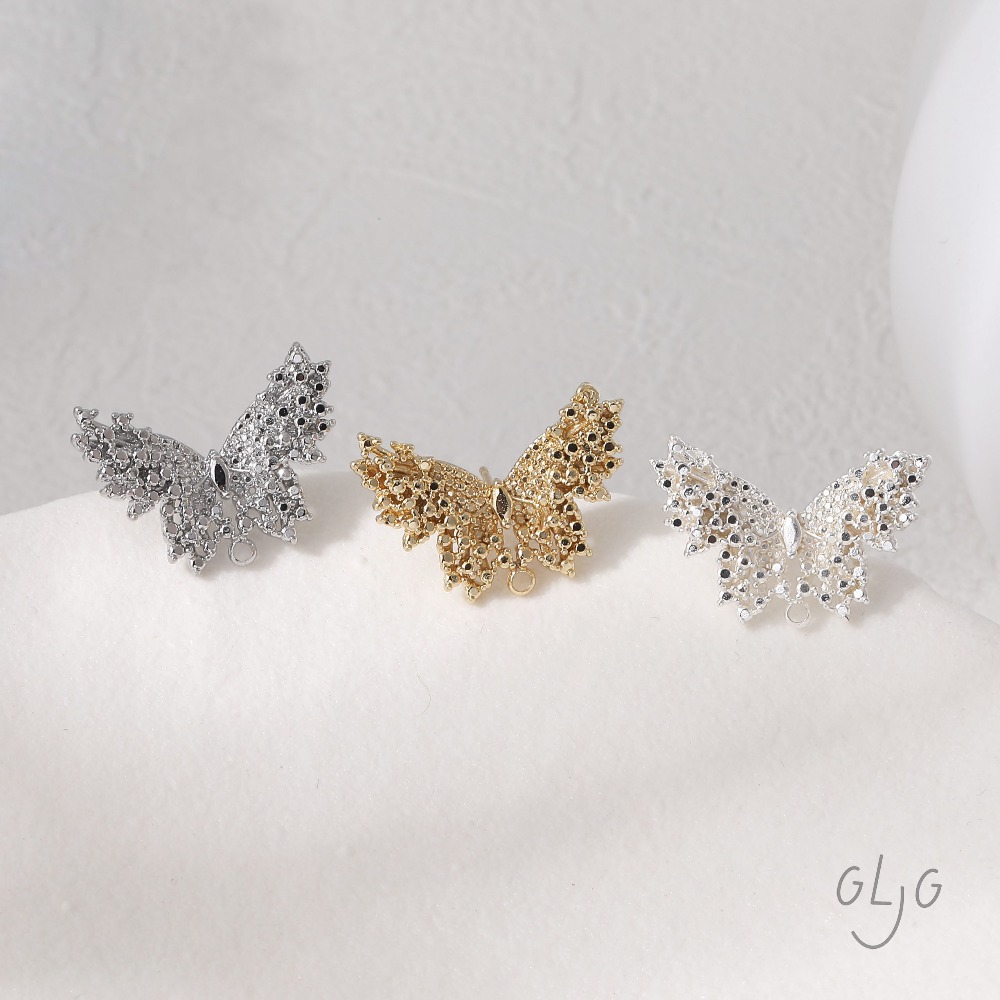 2PCS butterfly Design Ear Stud - Jewelry Making Earring Supplies reseña y precio