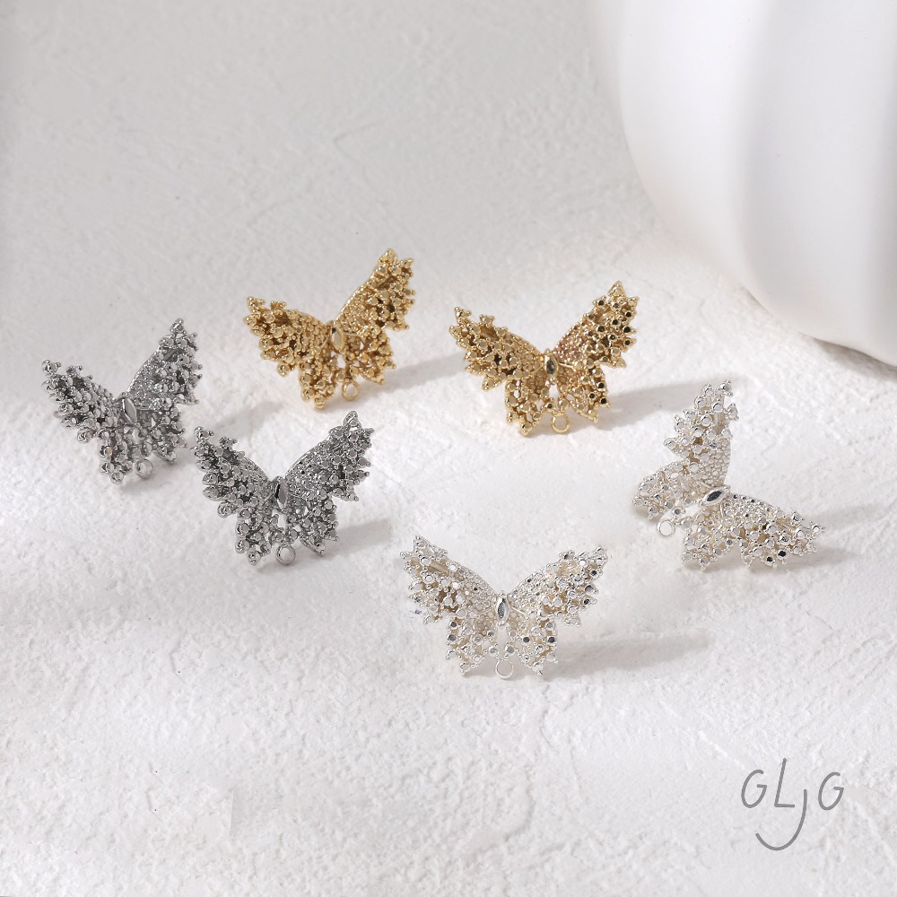 2PCS butterfly Design Ear Stud - Jewelry Making Earring Supplies reseña y precio