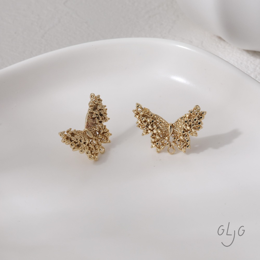 2PCS butterfly Design Ear Stud - Jewelry Making Earring Supplies reseña y precio