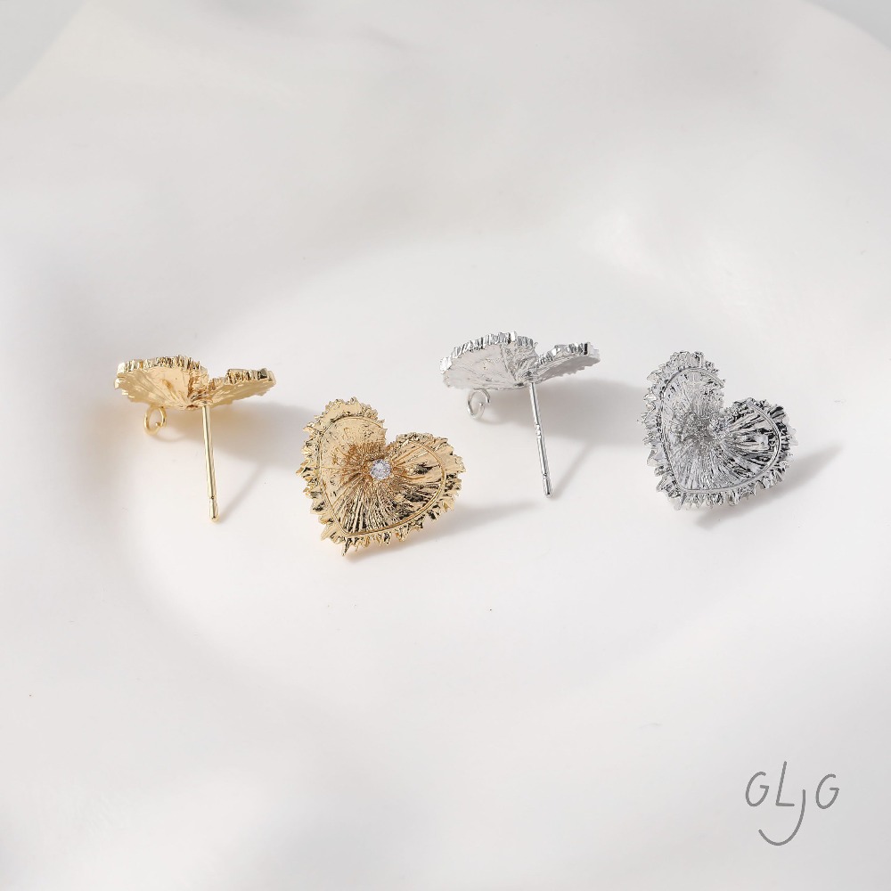 4PCS Heart Charms Stud Earring - Jewelry Making Earring Supplies reseña y precio