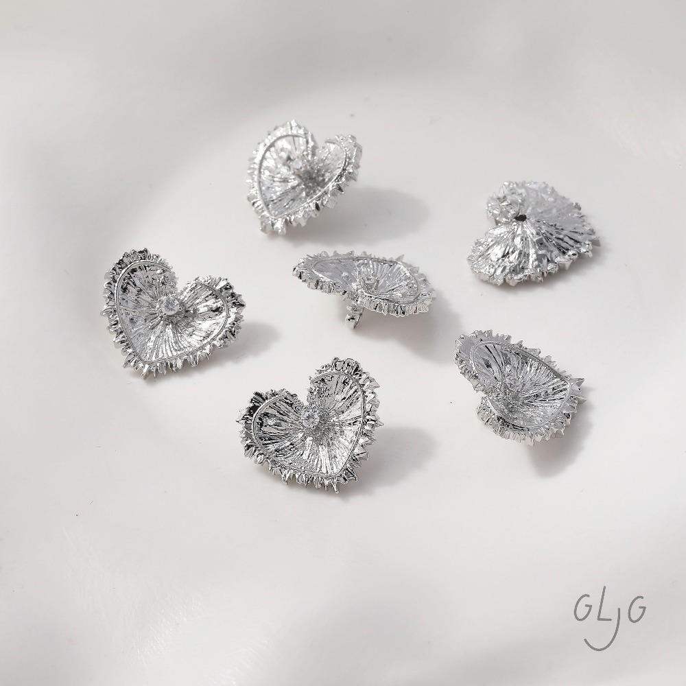 4PCS Heart Charms Stud Earring - Jewelry Making Earring Supplies reseña y precio