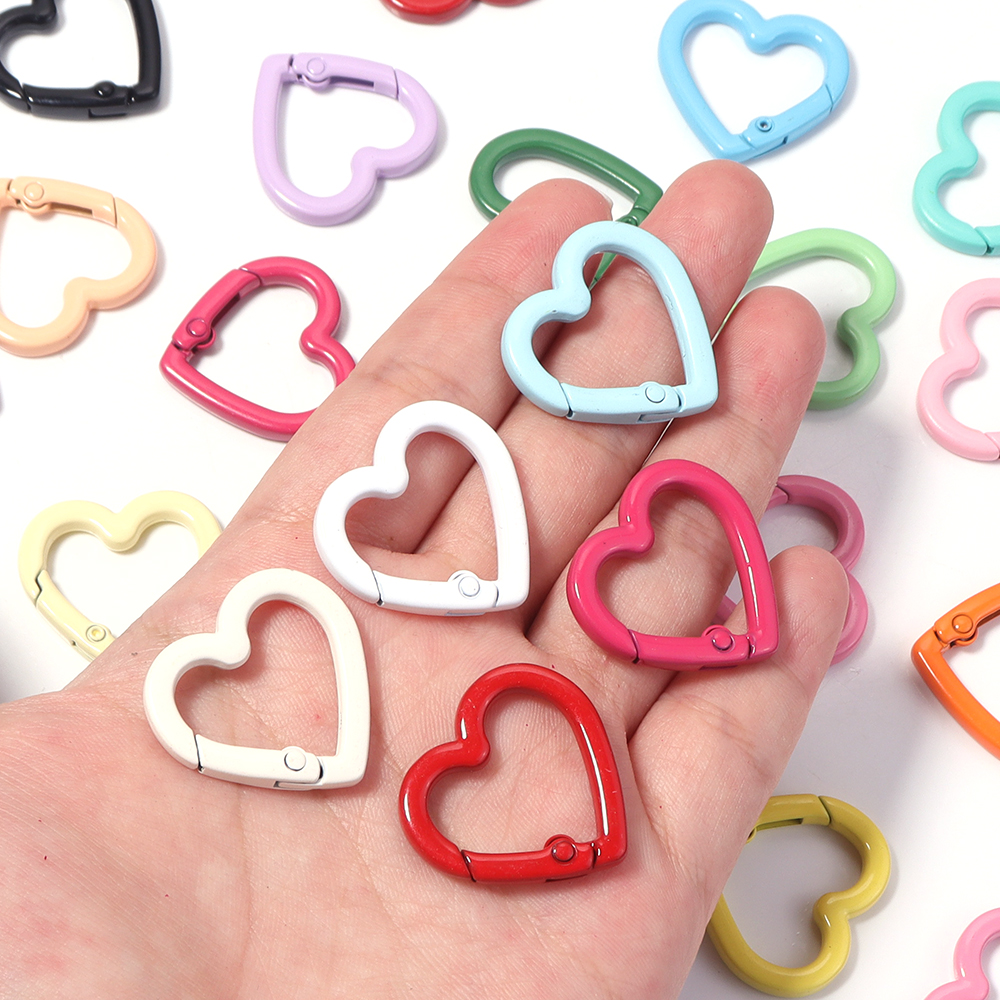 5pcs Alloy Heart Spring Clasps - Jewelry Making Factory reseña y precio