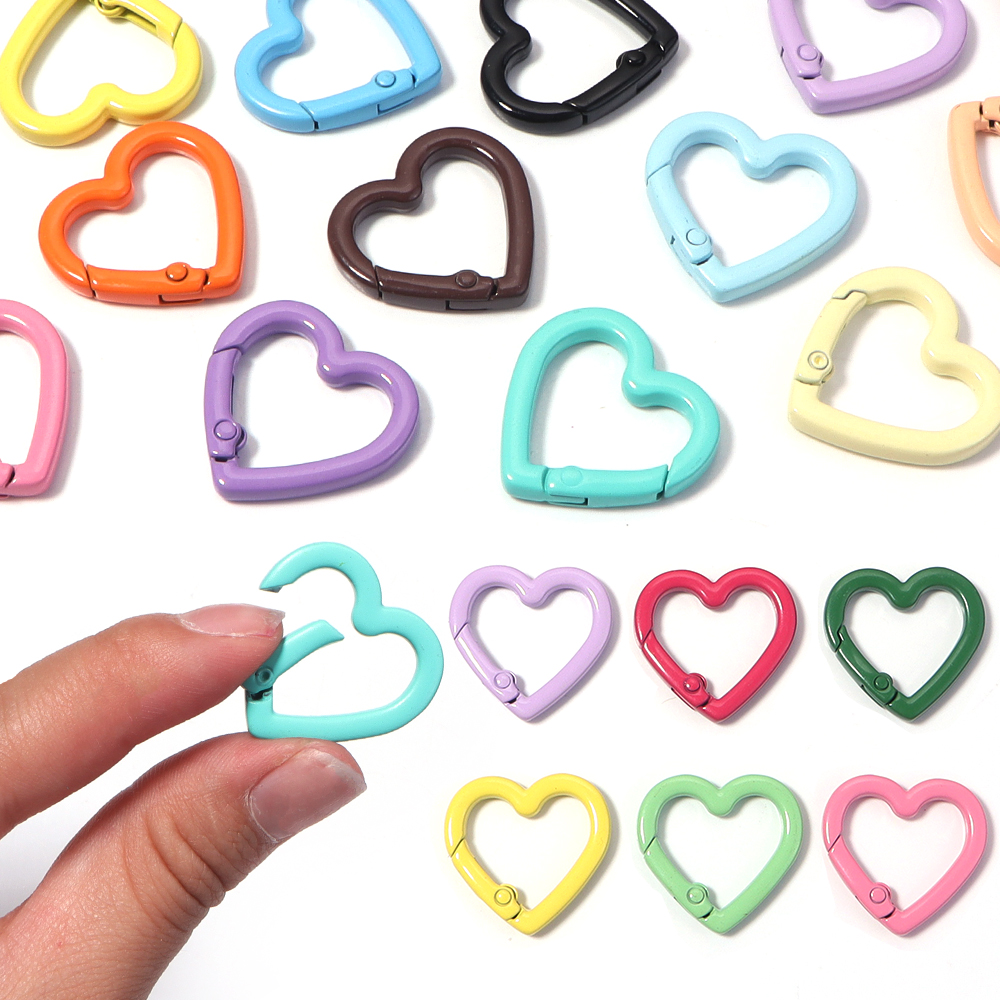 5pcs Alloy Heart Spring Clasps - Jewelry Making Factory reseña y precio