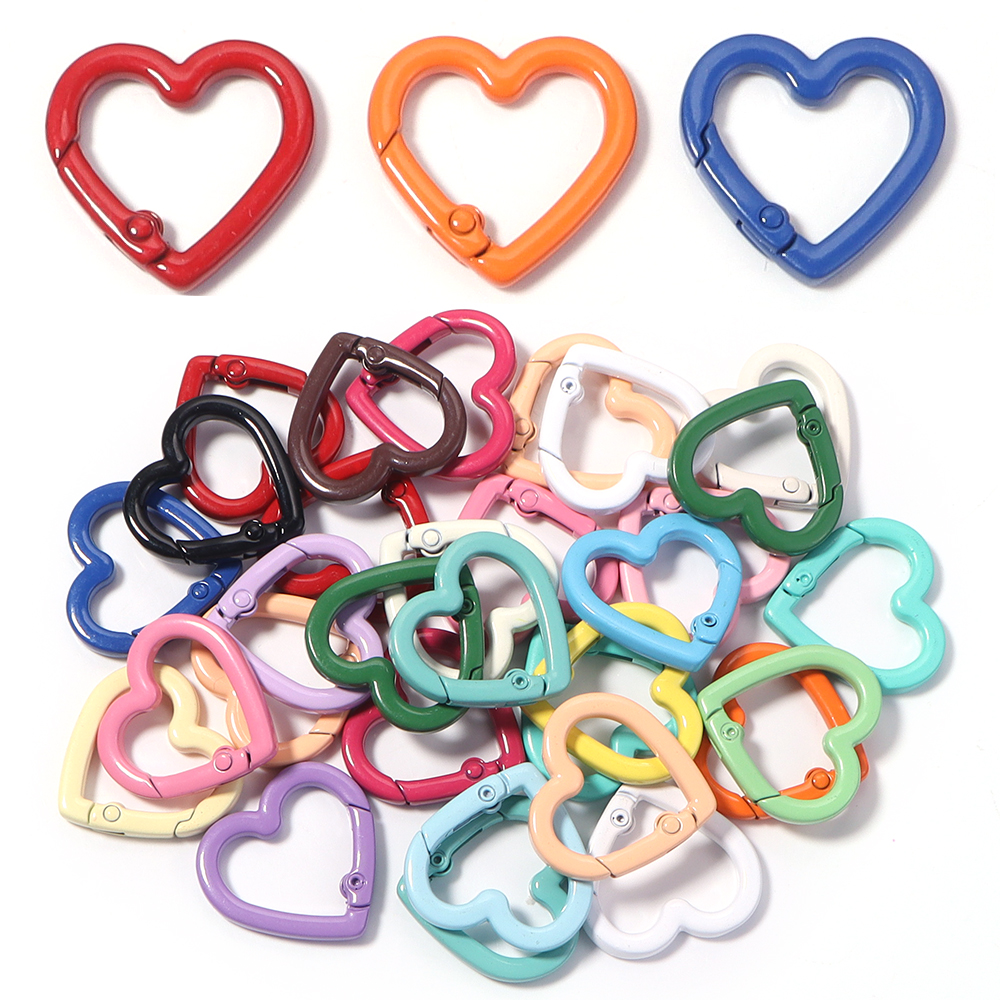 5pcs Alloy Heart Spring Clasps - Jewelry Making Factory reseña y precio